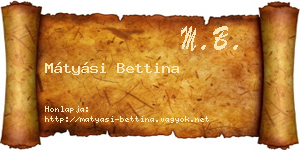 Mátyási Bettina névjegykártya